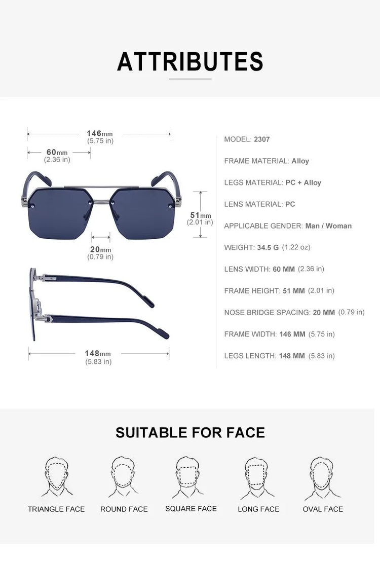 High-End Luxury Sunglasses UV400 Protection