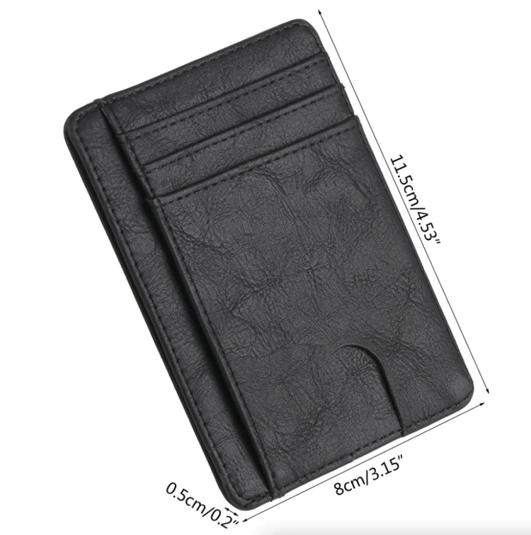 Mens Leather Slim Wallet Credit Card Holder RFID Blocking PU