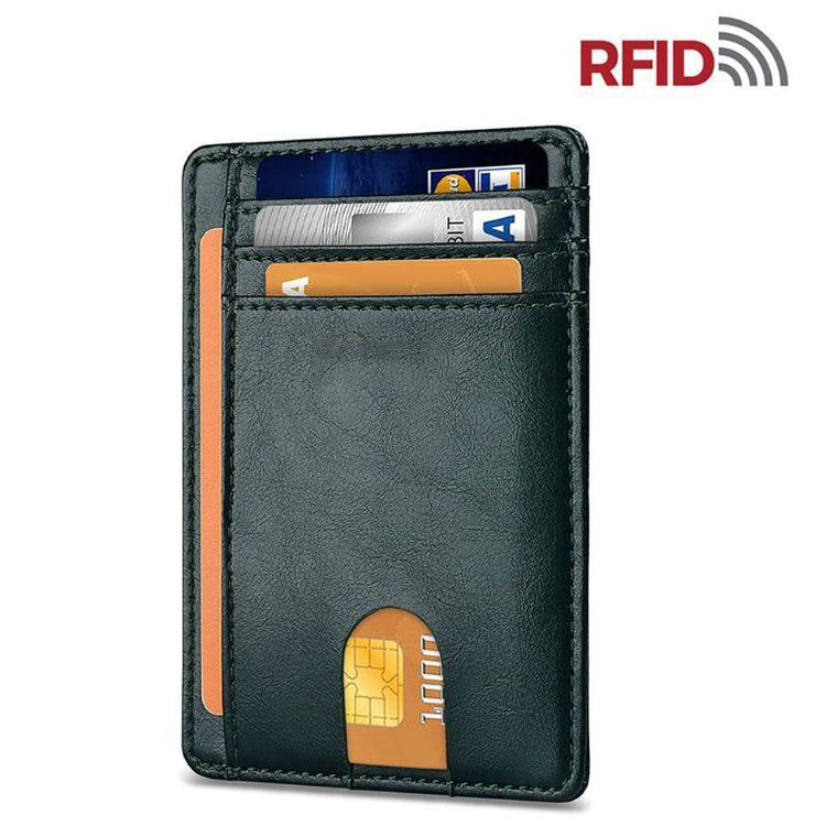 Mens Leather Slim Wallet Credit Card Holder RFID Blocking PU