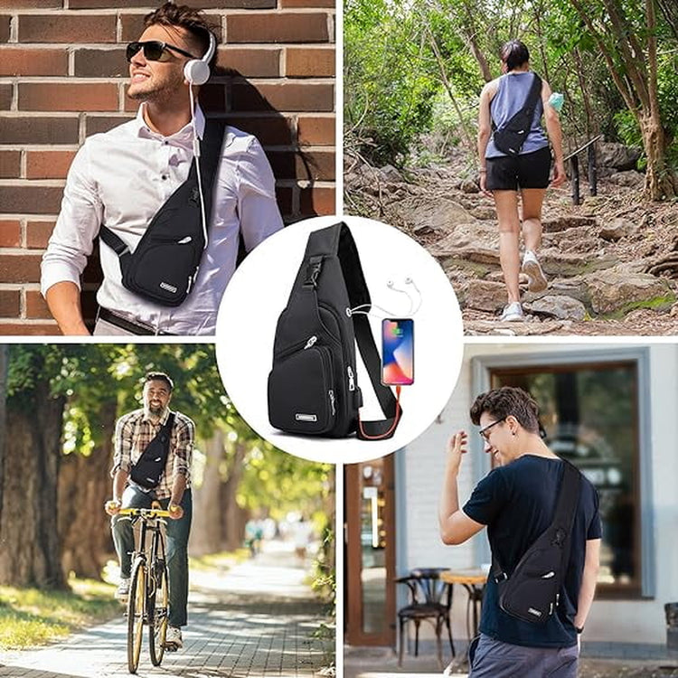 Men’s Waterproof Multi-Pocket Crossbody Sling Bag