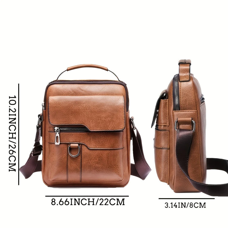 Men’s Vintage-Style Multi-Pocket Crossbody Shoulder Bag