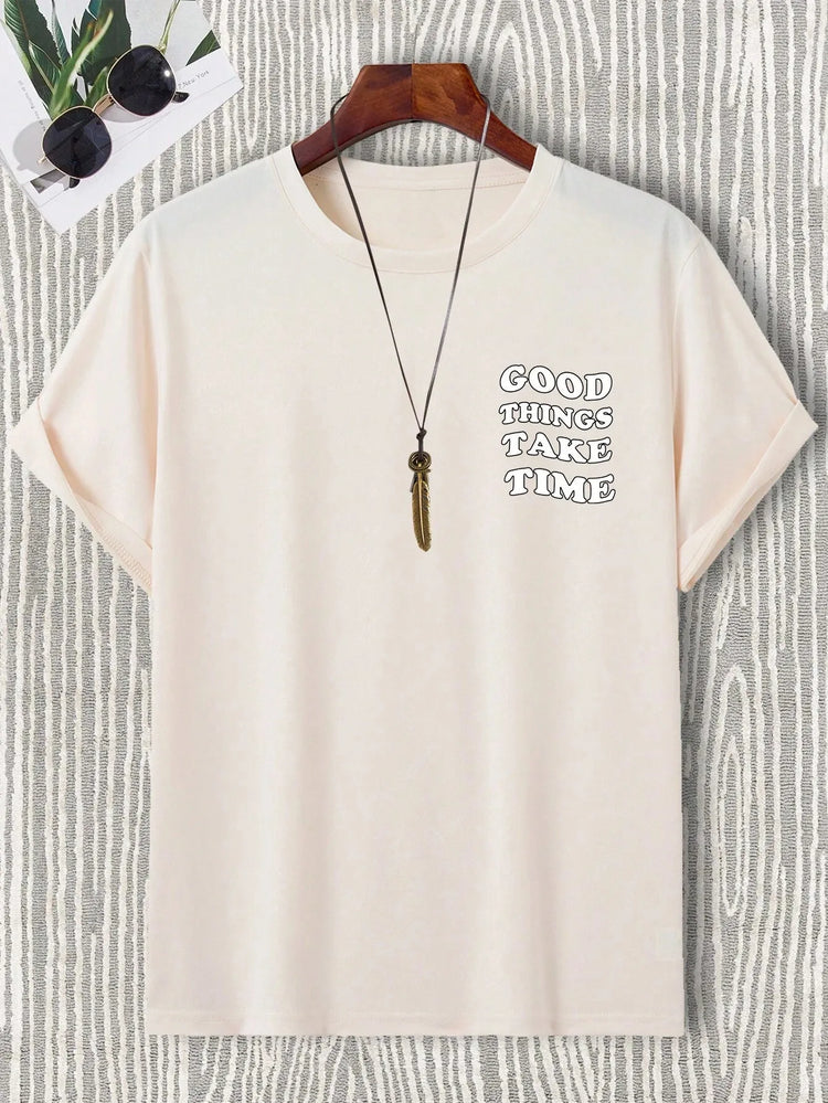 Good Things Take Time Men Cotton T-Shirt Luxury