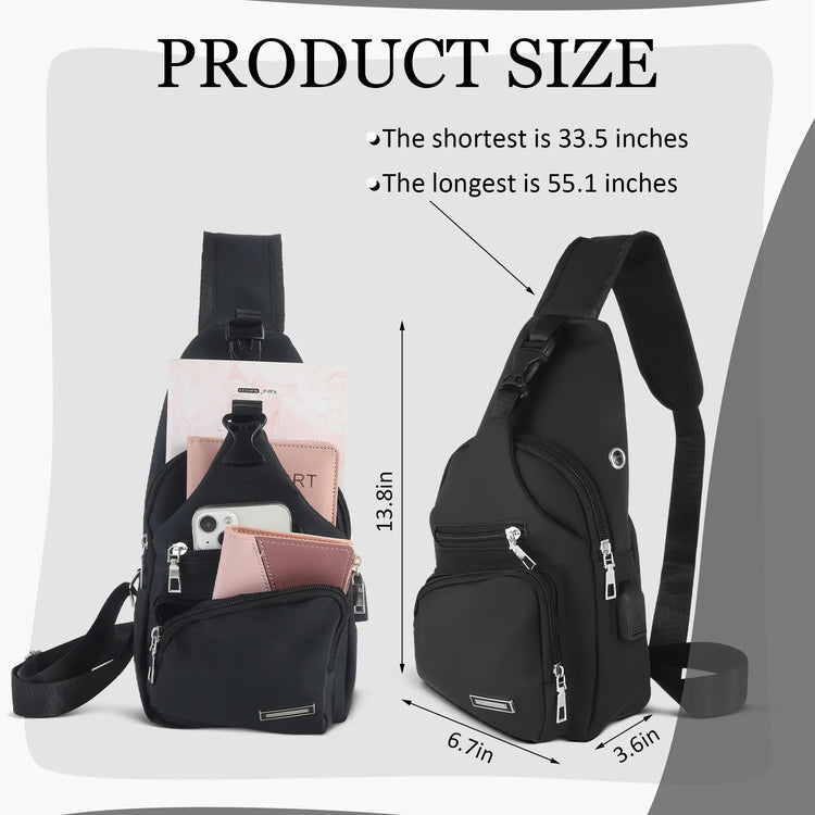 Men’s Waterproof Multi-Pocket Crossbody Sling Bag