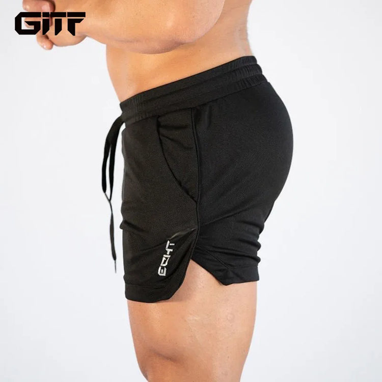 Mens Gym Training Shorts Men Sports Casual Clothing Fitness Workout Running Grid Quick-Drying Compression Shorts Athletics