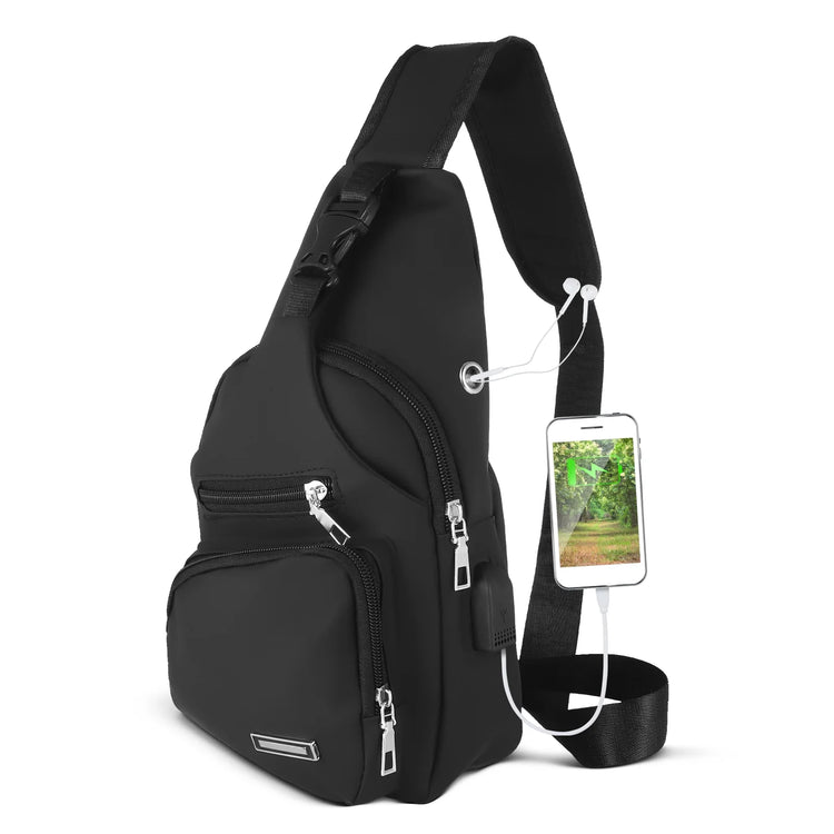 Men’s Waterproof Multi-Pocket Crossbody Sling Bag