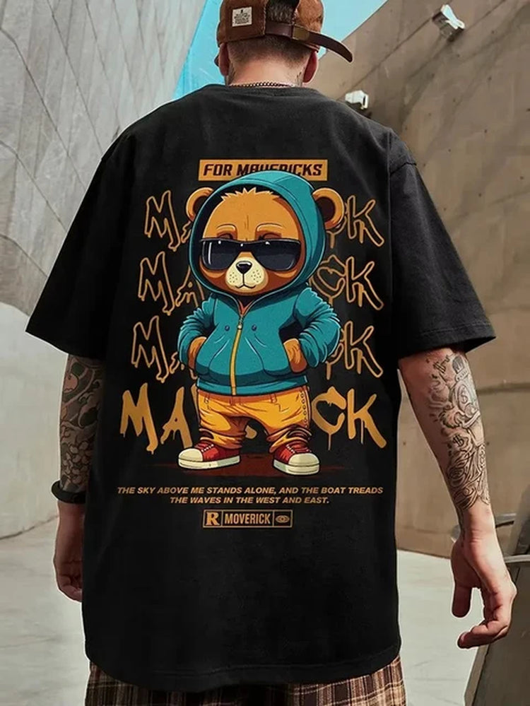 Cotton Fashion Bear Pattern Printed Men&