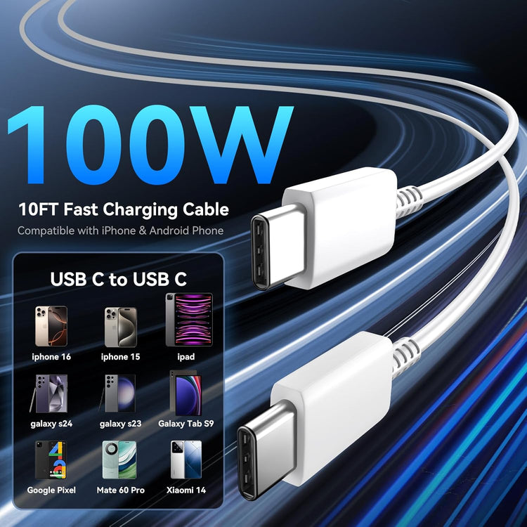 USB-Type C Charging Block and Cable (2 Pack)