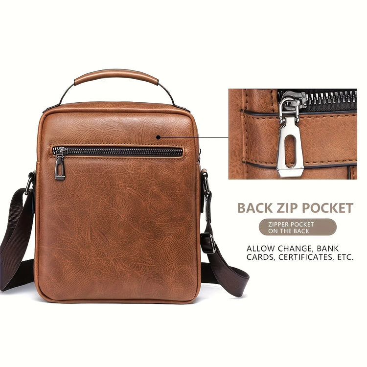 Men’s Vintage-Style Multi-Pocket Crossbody Shoulder Bag