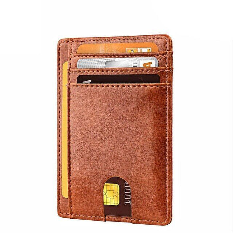 Mens Leather Slim Wallet Credit Card Holder RFID Blocking PU