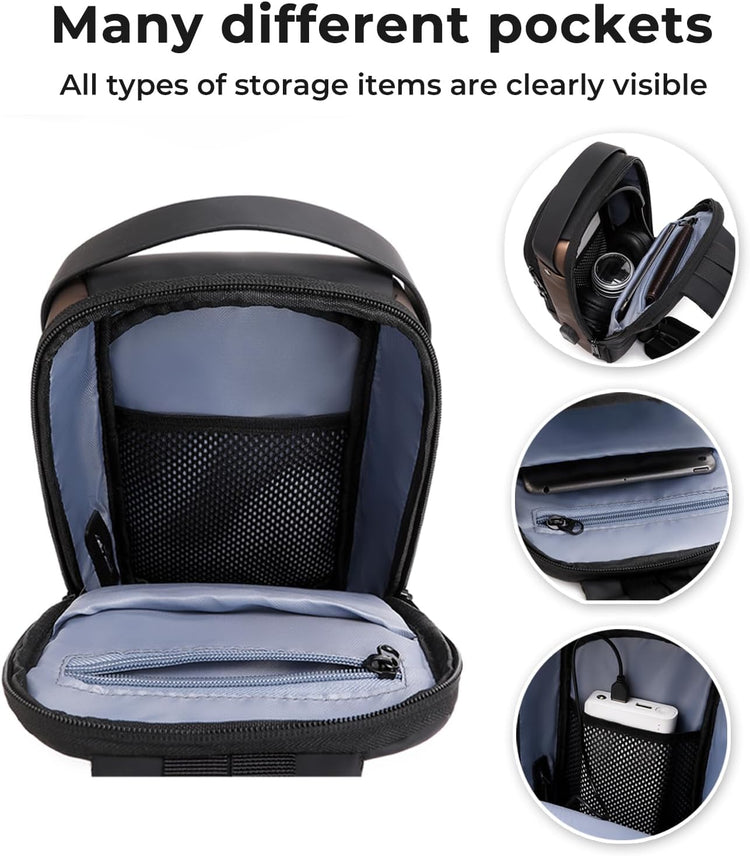 Men’s Sling Classic Crossbody Shoulder Bag With Charging Port