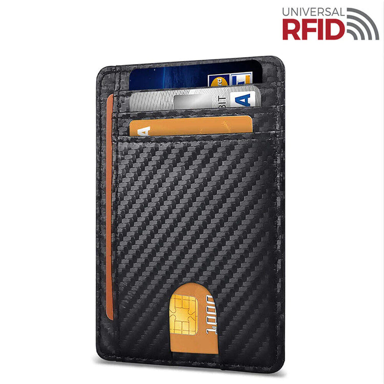 Mens Leather Slim Wallet Credit Card Holder RFID Blocking PU