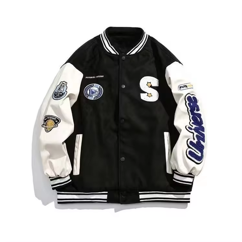 Autumn Retro Quilted Embroidered Baseball Uniform Jacket