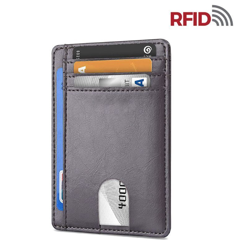 Mens Leather Slim Wallet Credit Card Holder RFID Blocking PU