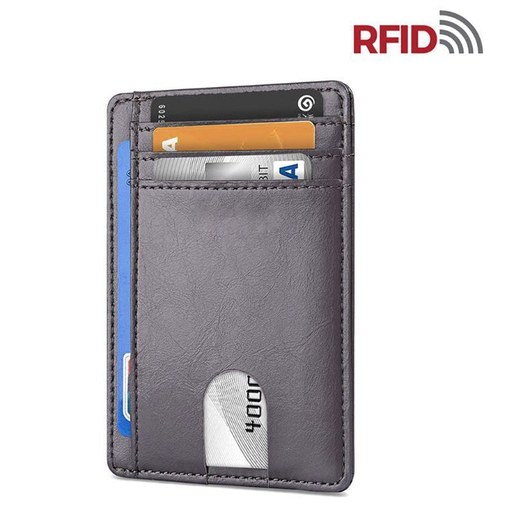 Mens Leather Slim Wallet Credit Card Holder RFID Blocking PU