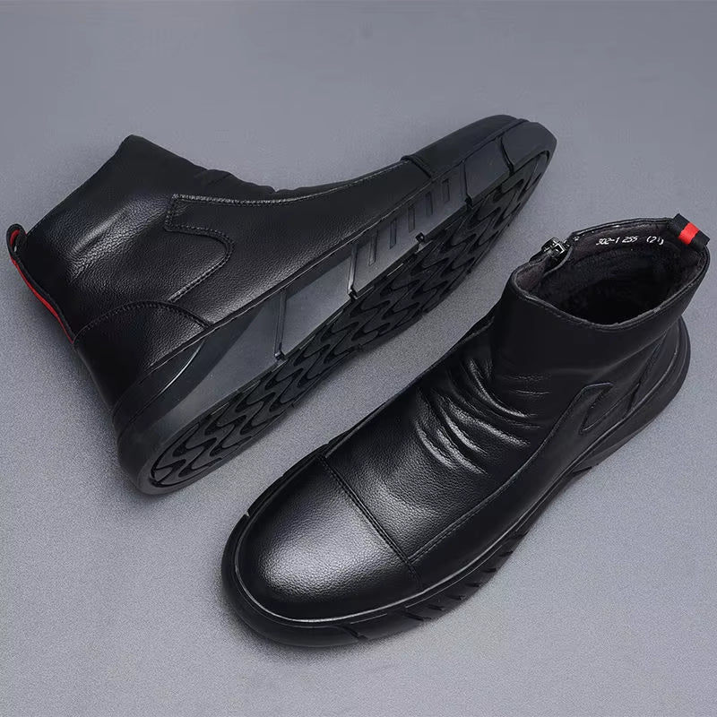 Casual Leather Boots Leather Men Shoes Fashion Male Shoes Winter Ankle Boots Male Boots Winter Men Shoes 996