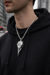 Crow Head Necklace Men&