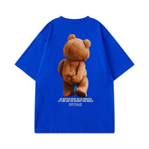 New American Retro Spoof Fun Bear Quality Printed Short-Sleeved T-Shirt Men&