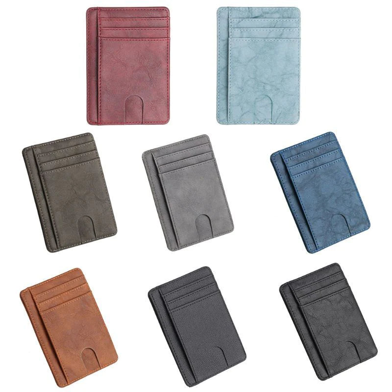 Mens Leather Slim Wallet Credit Card Holder RFID Blocking PU