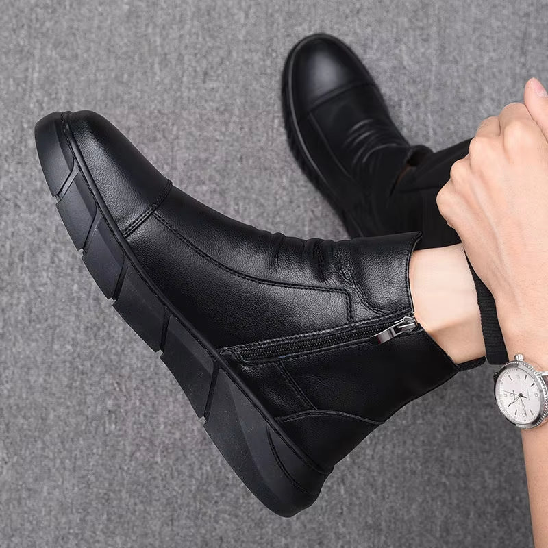 Casual Leather Boots Leather Men Shoes Fashion Male Shoes Winter Ankle Boots Male Boots Winter Men Shoes 996