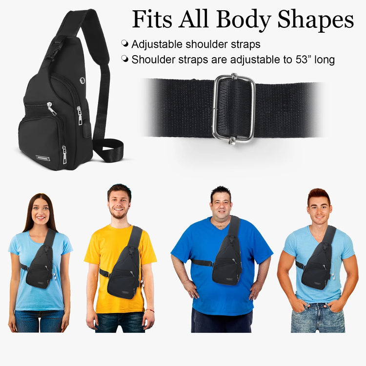 Men’s Waterproof Multi-Pocket Crossbody Sling Bag