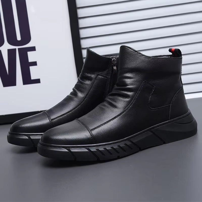 Casual Leather Boots Leather Men Shoes Fashion Male Shoes Winter Ankle Boots Male Boots Winter Men Shoes 996