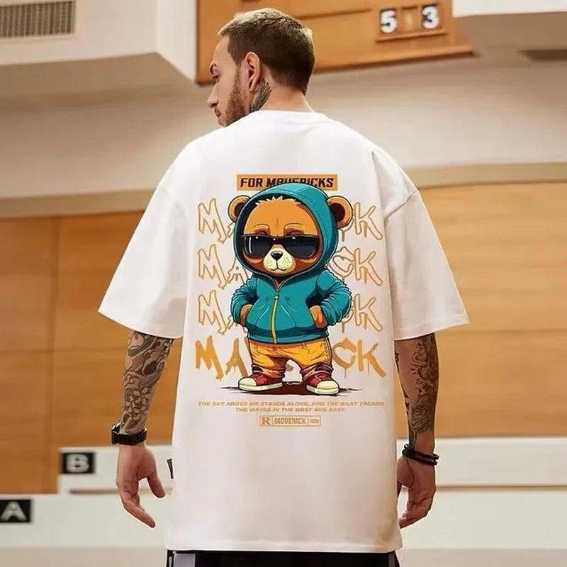 Cotton Fashion Bear Pattern Printed Men&