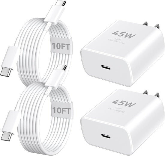 USB-Type C Charging Block and Cable (2 Pack)