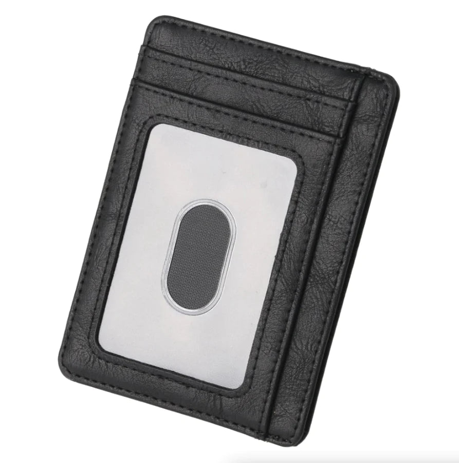 Mens Leather Slim Wallet Credit Card Holder RFID Blocking PU