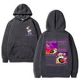 New Kanye West Graduation Bear Graphics Hoodie Men Women Long Sleeve Top Bodywarmer Sweatshirt Unisex Oversized Hood Streetwear