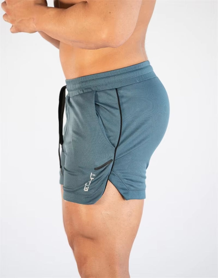 Mens Gym Training Shorts Men Sports Casual Clothing Fitness Workout Running Grid Quick-Drying Compression Shorts Athletics
