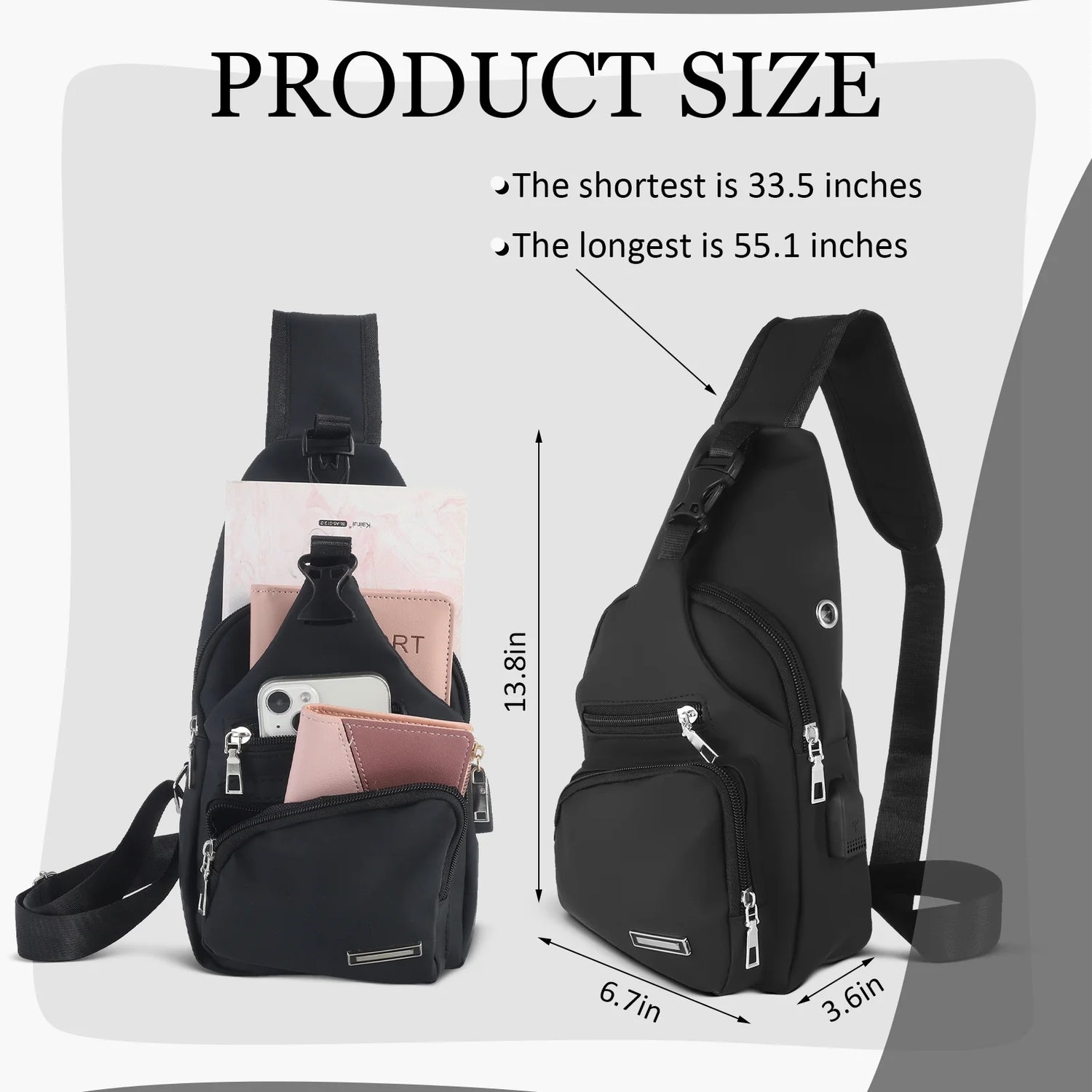 Men’s Waterproof Multi-Pocket Crossbody Sling Bag
