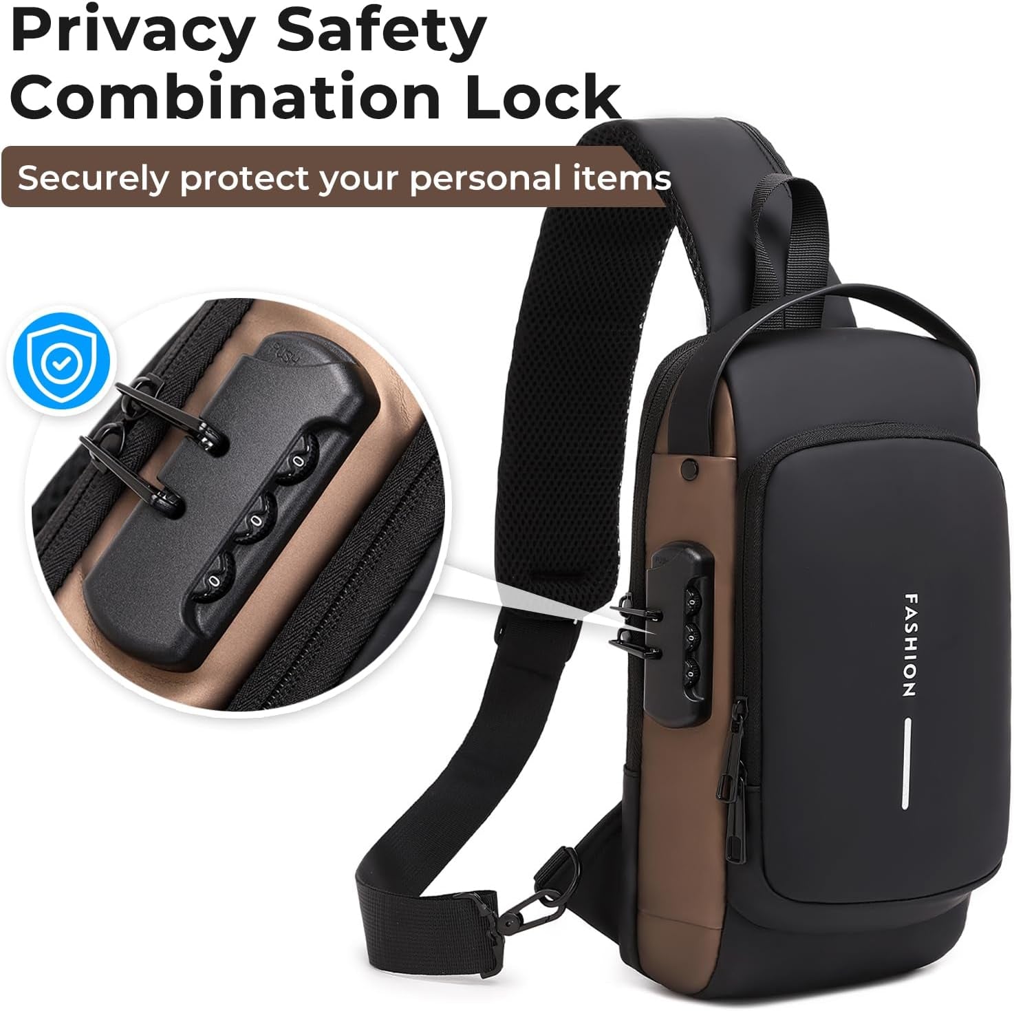 Men’s Sling Classic Crossbody Shoulder Bag With Charging Port