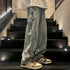 Star Embroidery Straight Casual Men Jeans Gothic Neutral New Wide Leg Loose Hip-Hop Fashion Youth Streetwear Denim Trousers Y2K