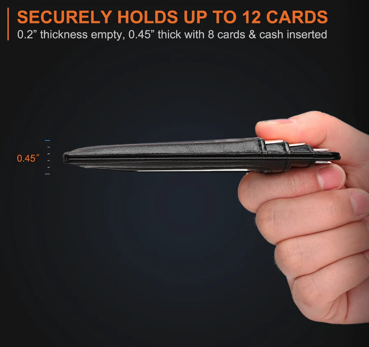 Mens Leather Slim Wallet Credit Card Holder RFID Blocking PU