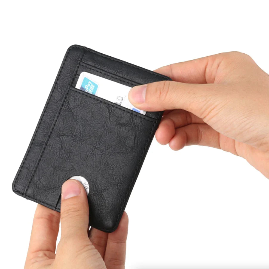 Mens Leather Slim Wallet Credit Card Holder RFID Blocking PU