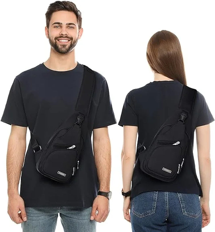 Men’s Waterproof Multi-Pocket Crossbody Sling Bag