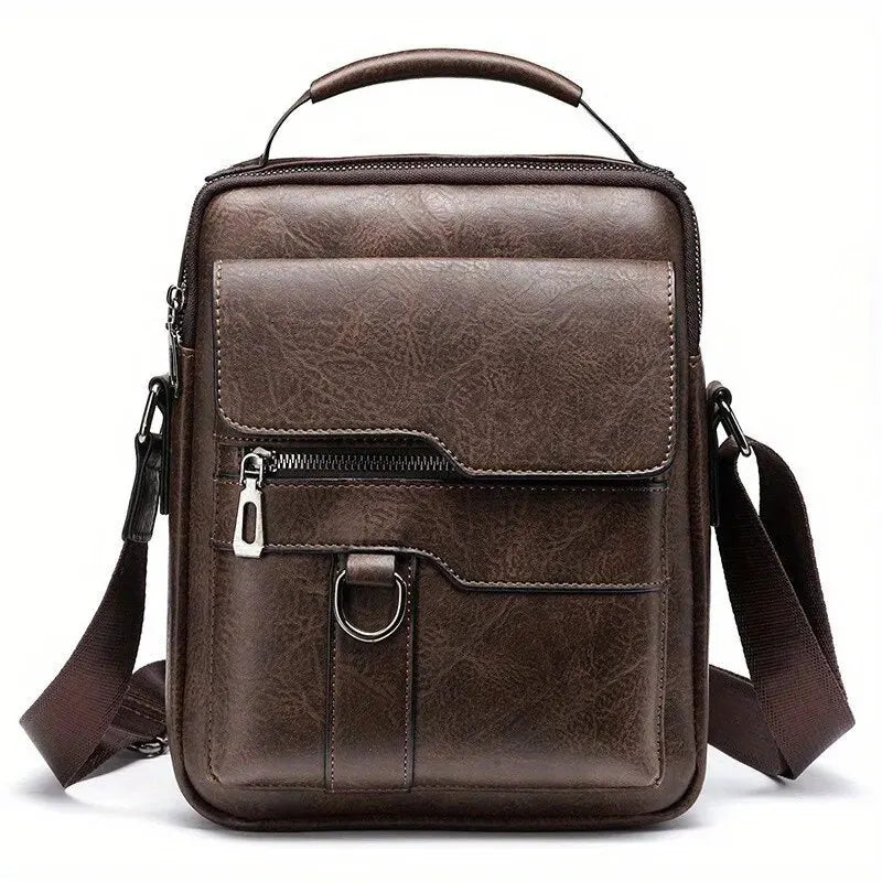 Men’s Vintage-Style Multi-Pocket Crossbody Shoulder Bag