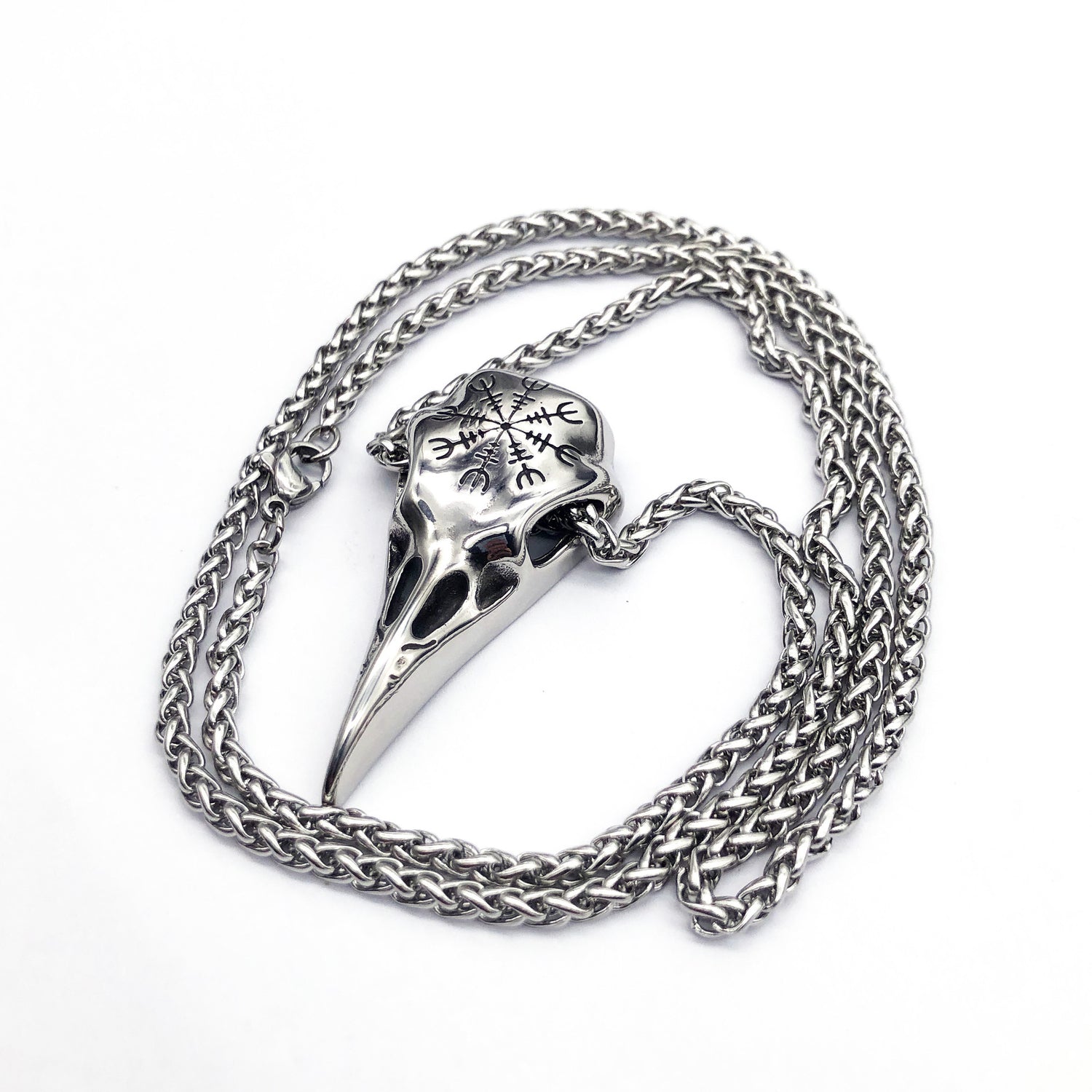 Crow Head Necklace Men&