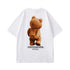 New American Retro Spoof Fun Bear Quality Printed Short-Sleeved T-Shirt Men&