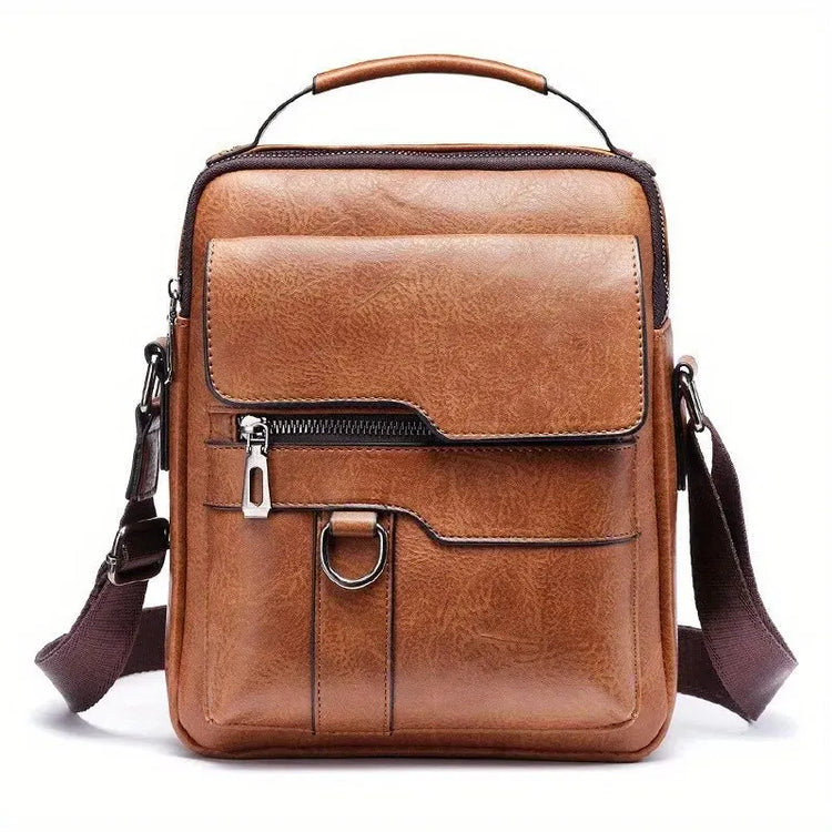 Men’s Vintage-Style Multi-Pocket Crossbody Shoulder Bag