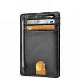 Mens Leather Slim Wallet Credit Card Holder RFID Blocking PU