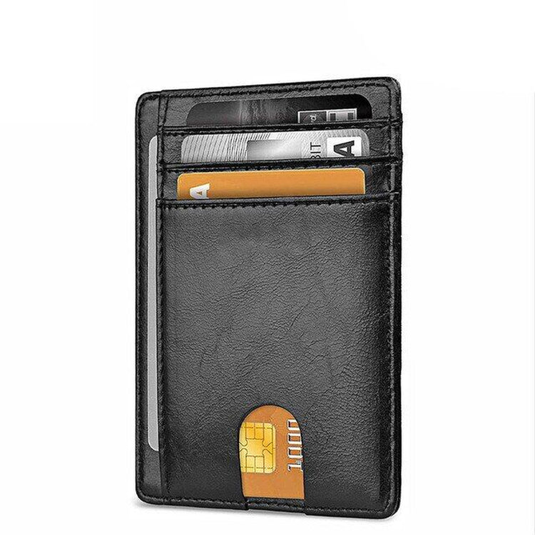 Mens Leather Slim Wallet Credit Card Holder RFID Blocking PU