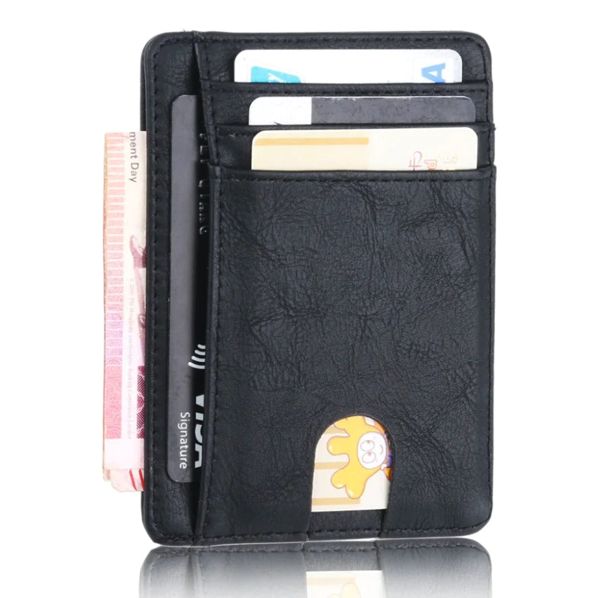 Mens Leather Slim Wallet Credit Card Holder RFID Blocking PU