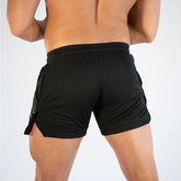 Mens Gym Training Shorts Men Sports Casual Clothing Fitness Workout Running Grid Quick-Drying Compression Shorts Athletics