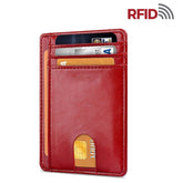 Mens Leather Slim Wallet Credit Card Holder RFID Blocking PU